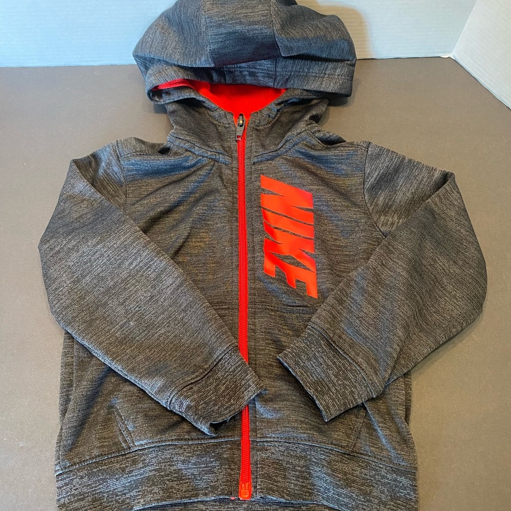 Nike Dri Fit Kids Toddler Full Zip Red Logo Jacket Size 24 Months